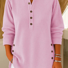 Henley Ribbed Tunic - Pink