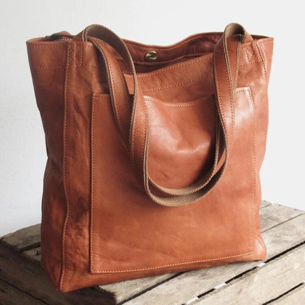 Structured Vintage Shoulder Bag with Top Handle