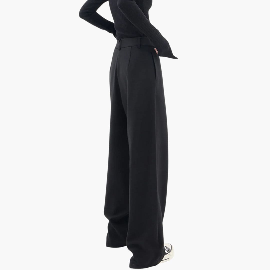 Chic Wide Leg Pants with Asymmetric Wrap Waistband