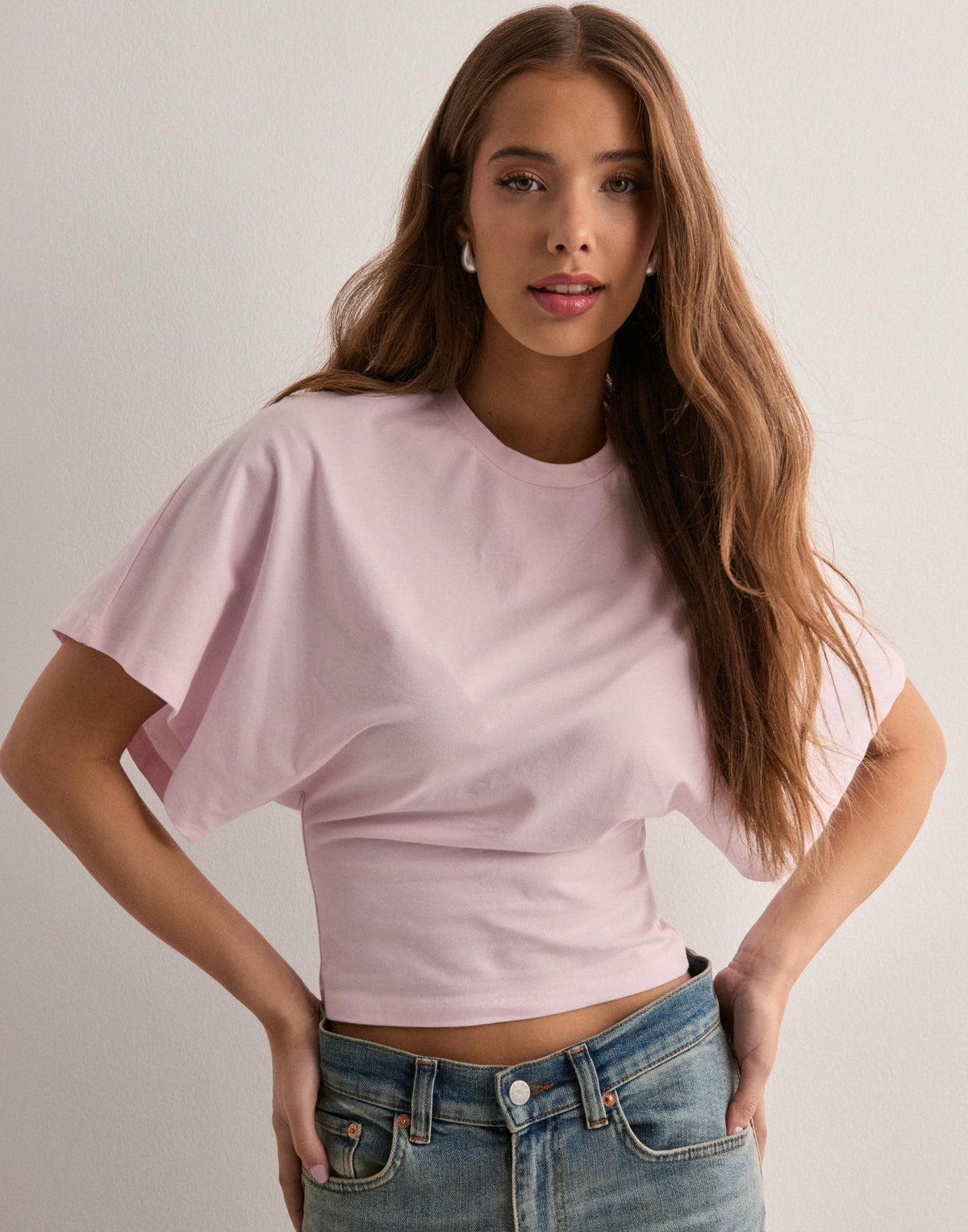 Cropped Cape Sleeve Top