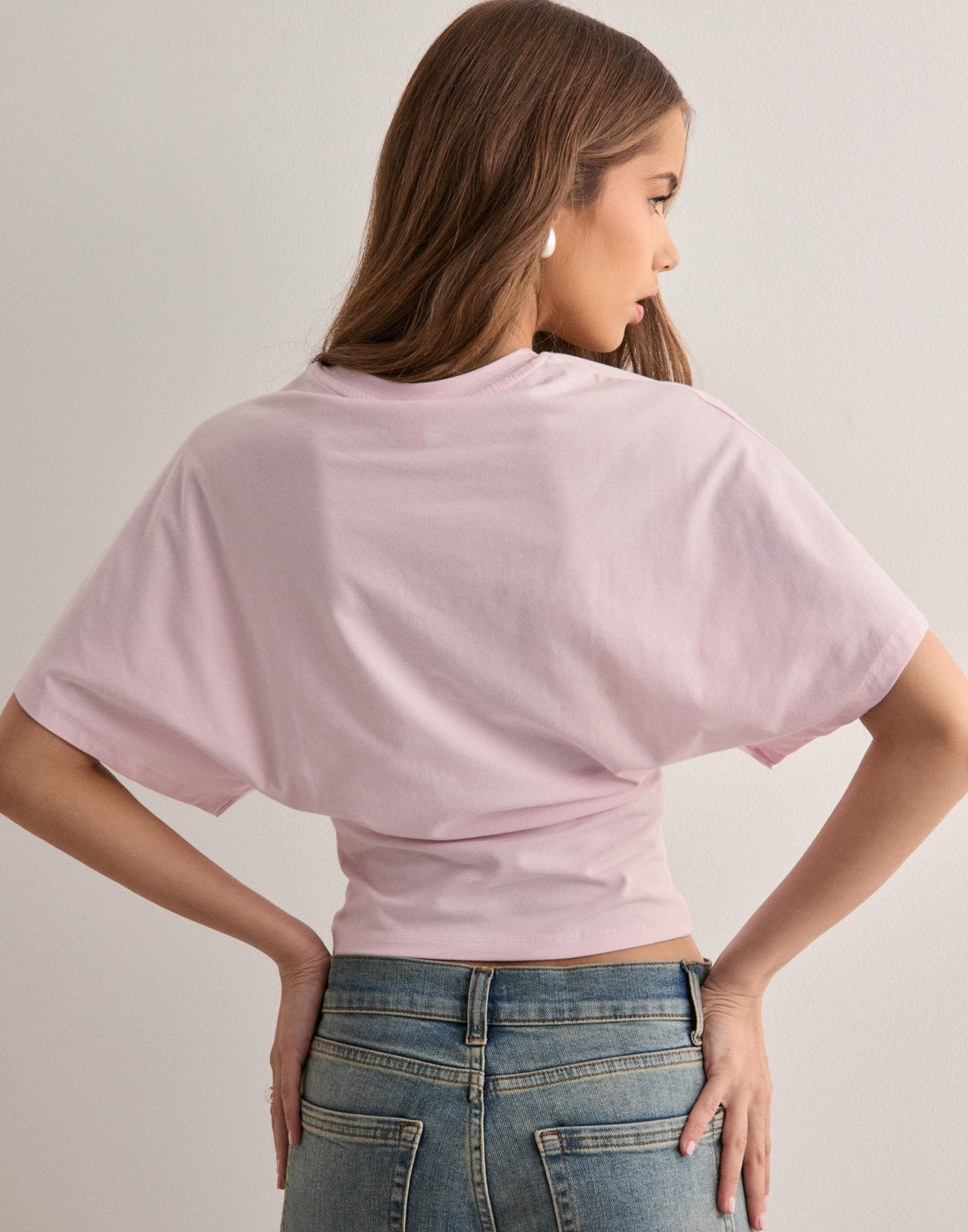Cropped Cape Sleeve Top