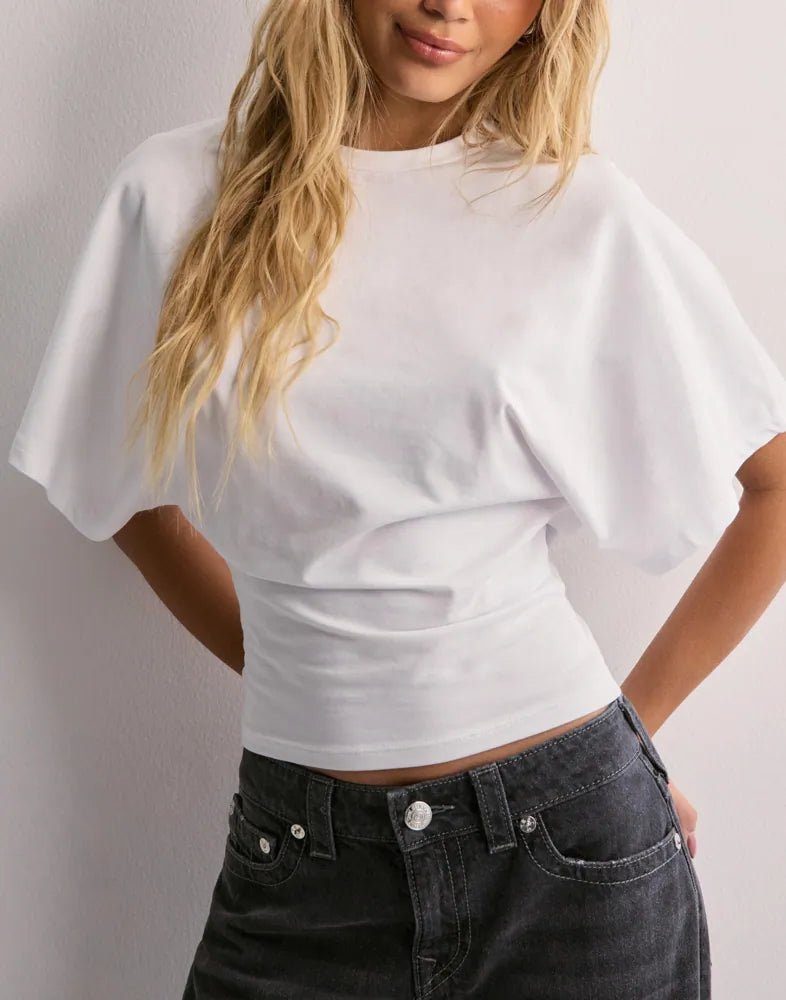 Cropped Cape Sleeve Top
