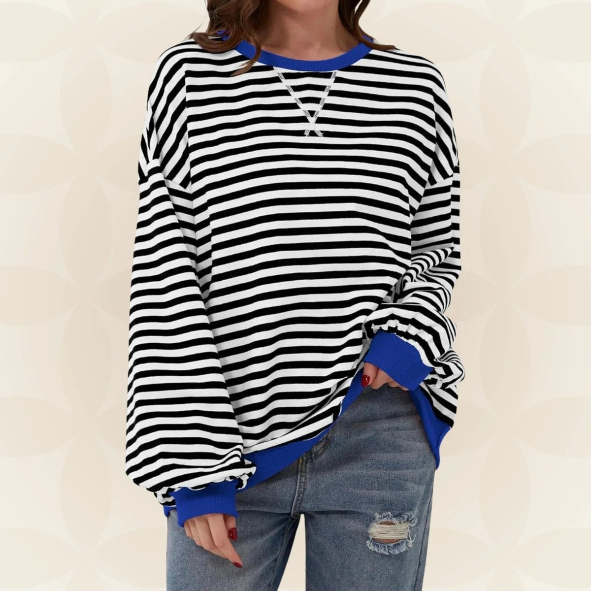 Oversized Striped Sweatshirt