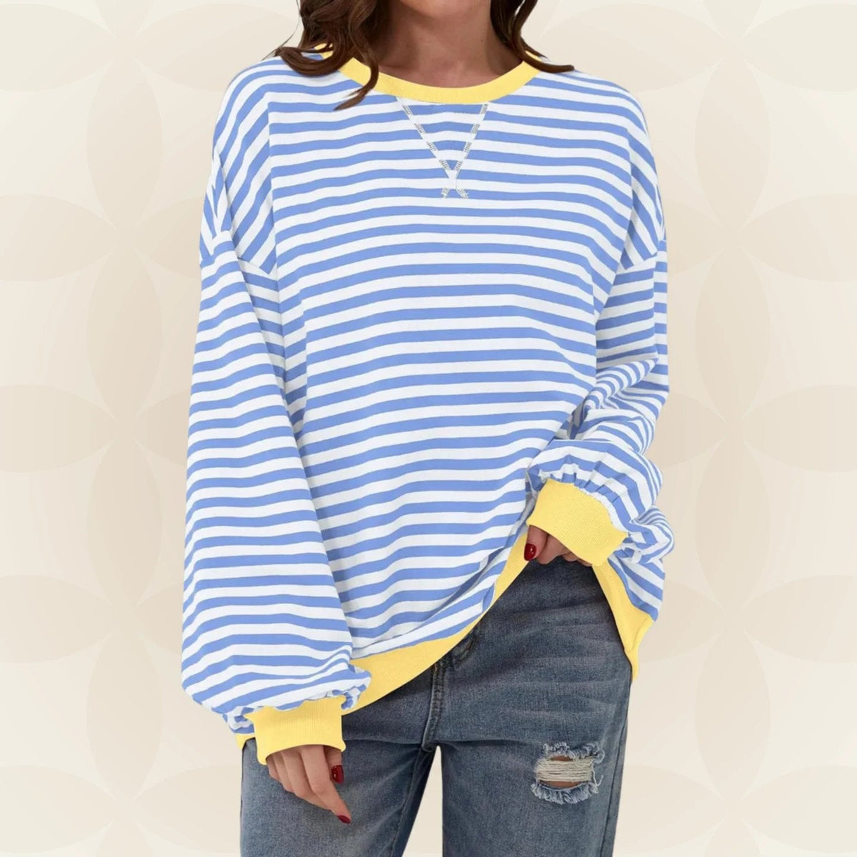 Oversized Striped Sweatshirt