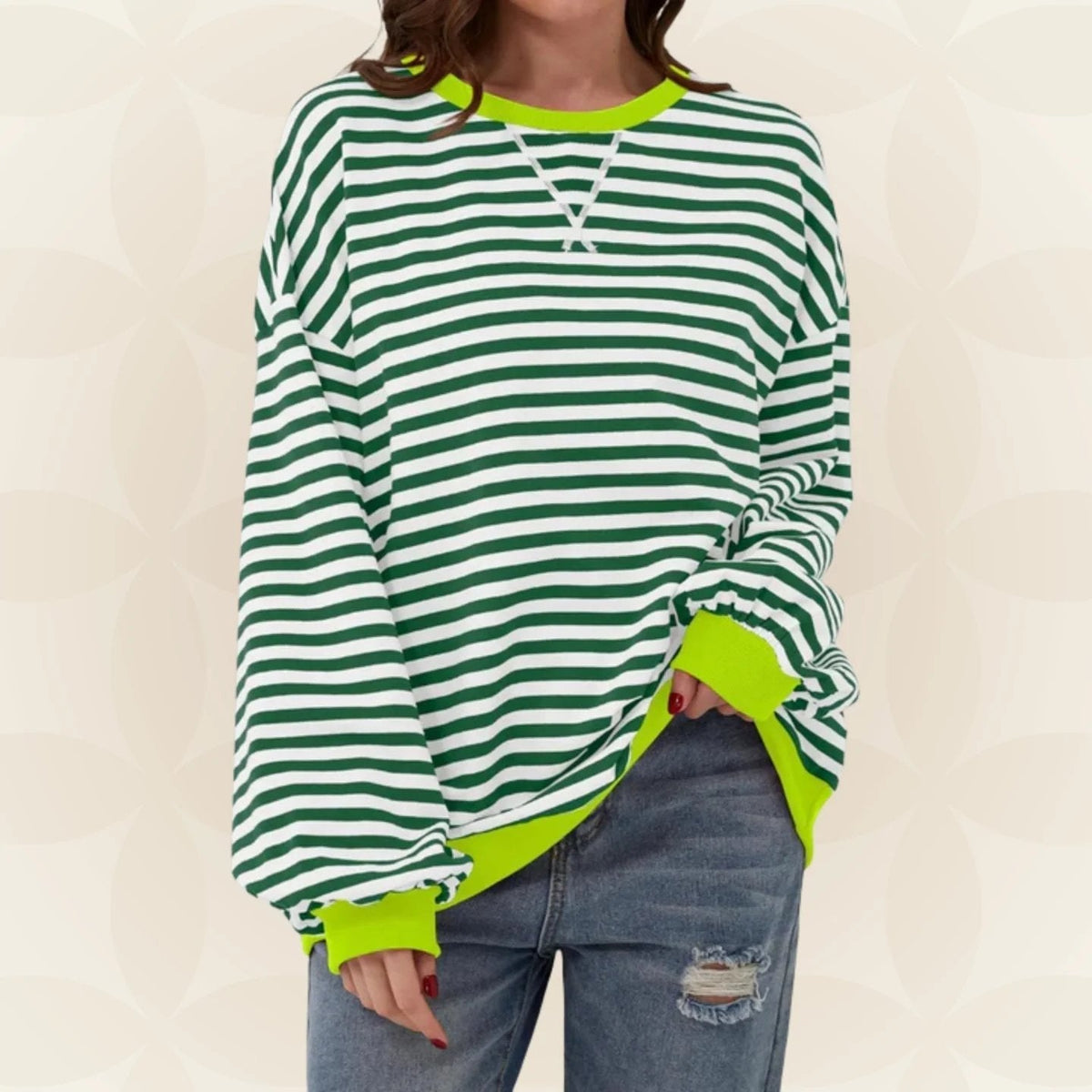 Oversized Striped Sweatshirt