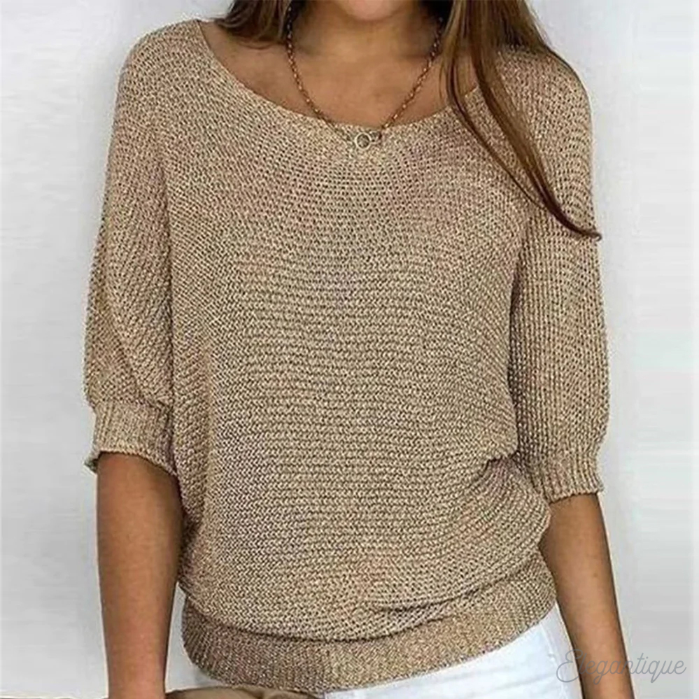 Wide Sleeve Round Neck Sweater