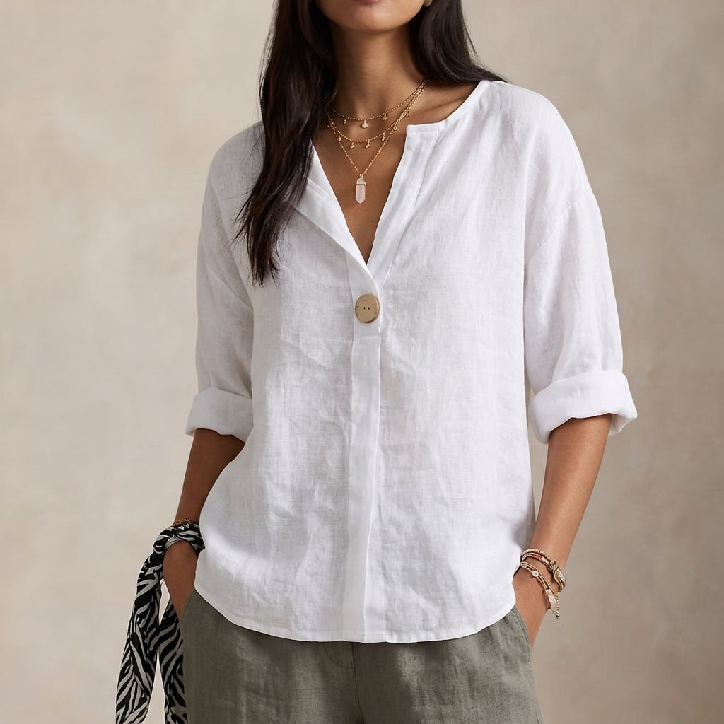 Relaxed V-Neck Blouse