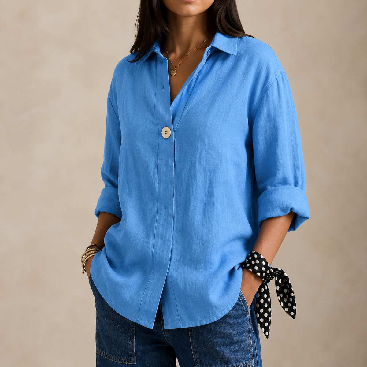 Relaxed V-Neck Blouse