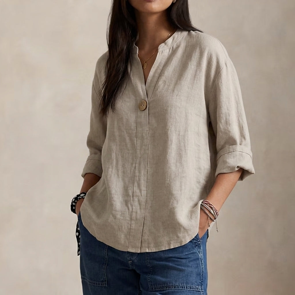 Relaxed V-Neck Blouse