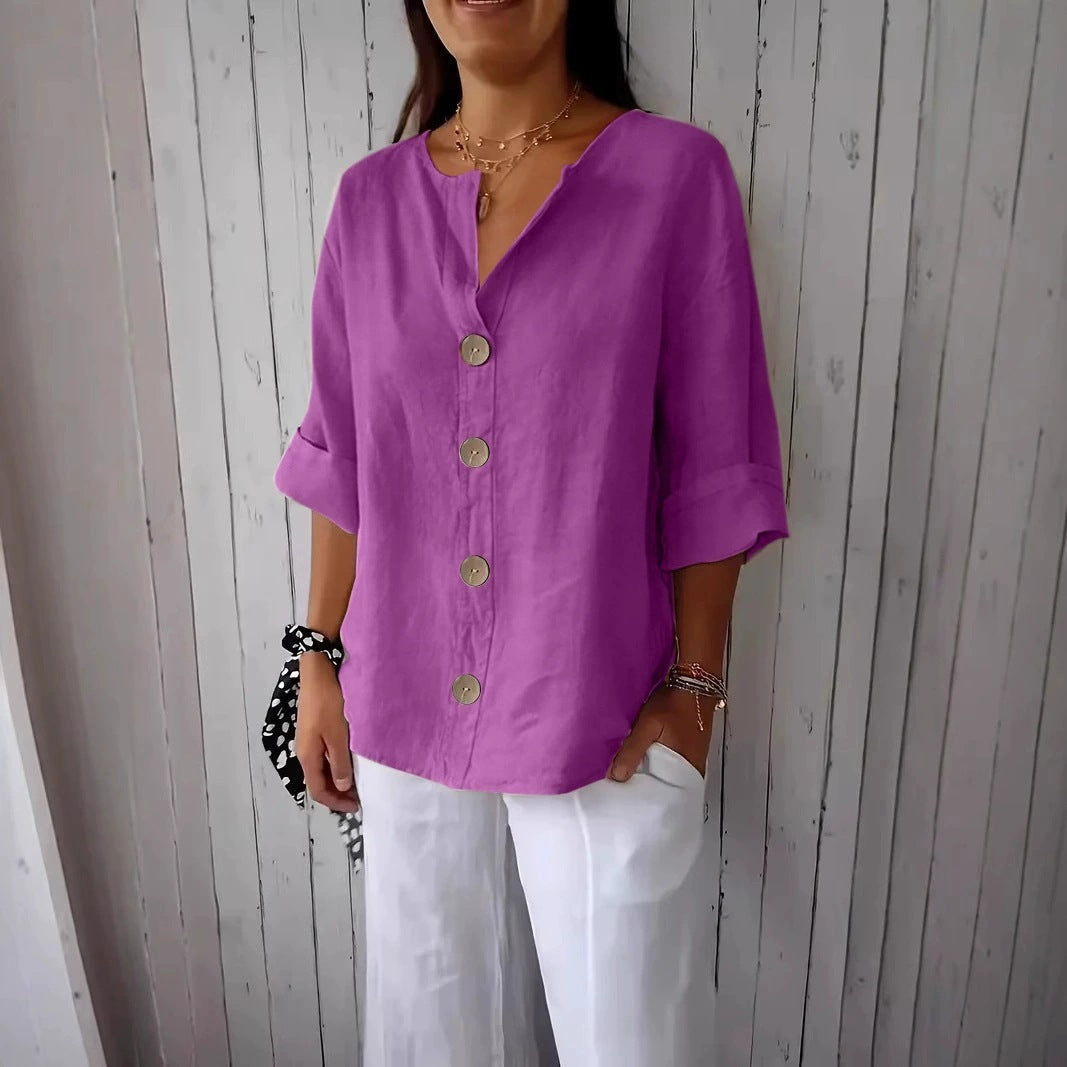 Relaxed Button-Up Blouse