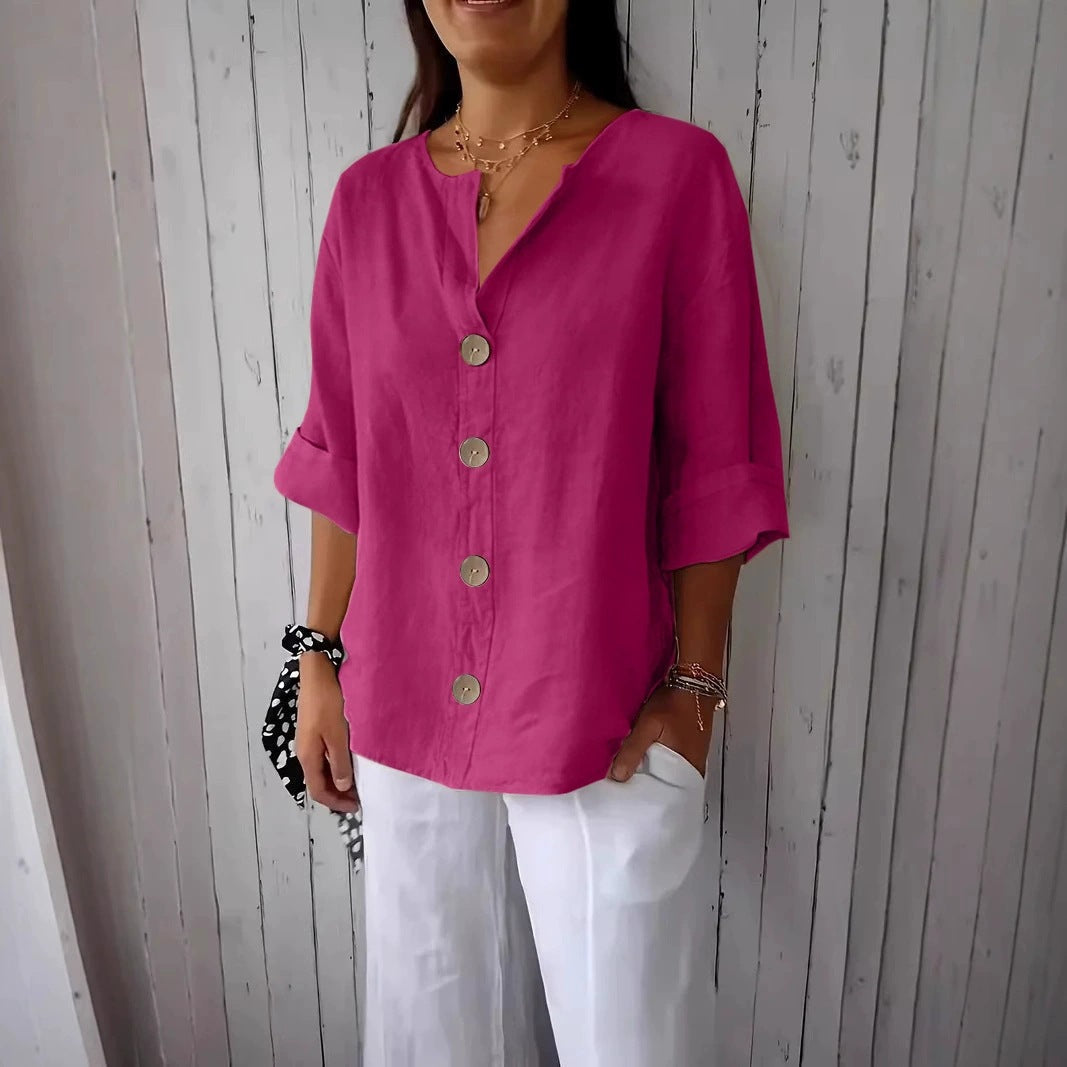 Relaxed Button-Up Blouse