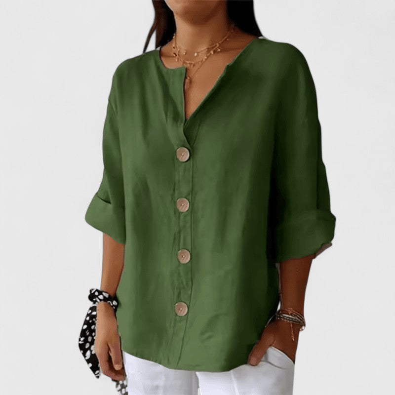 Relaxed Button-Up Blouse