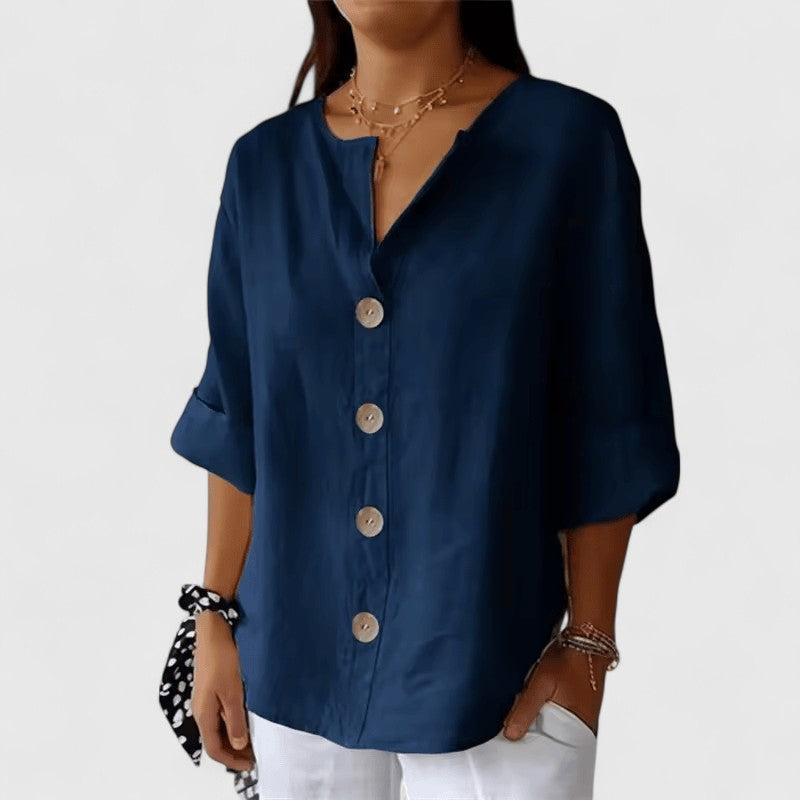 Relaxed Button-Up Blouse