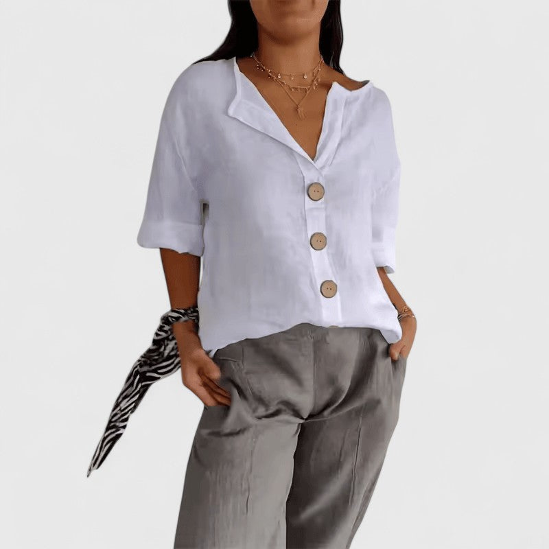 Relaxed Button-Up Blouse