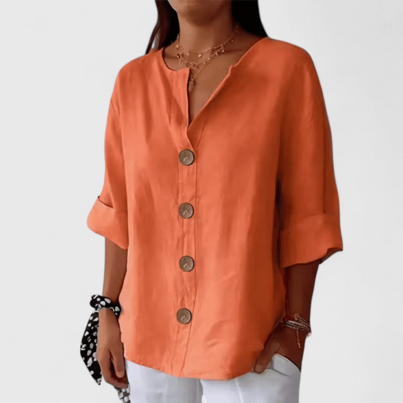 Relaxed Button-Up Blouse