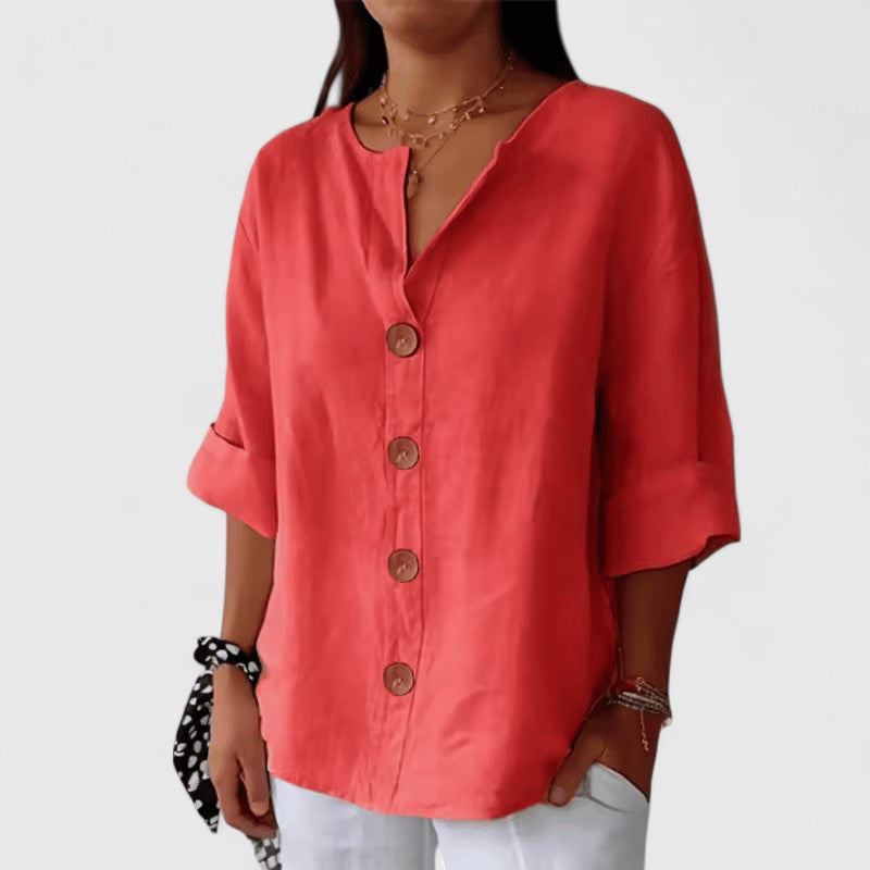 Relaxed Button-Up Blouse