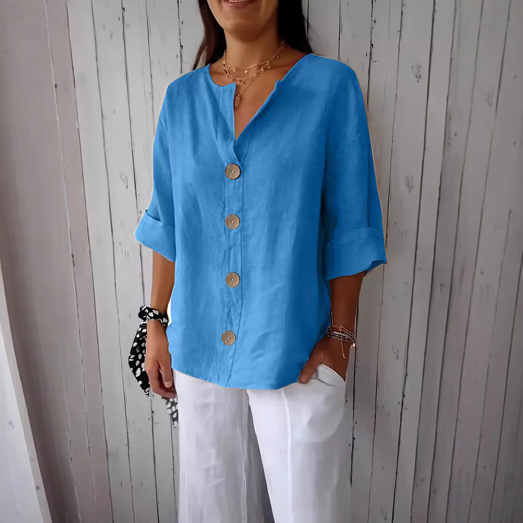 Relaxed Button-Up Blouse