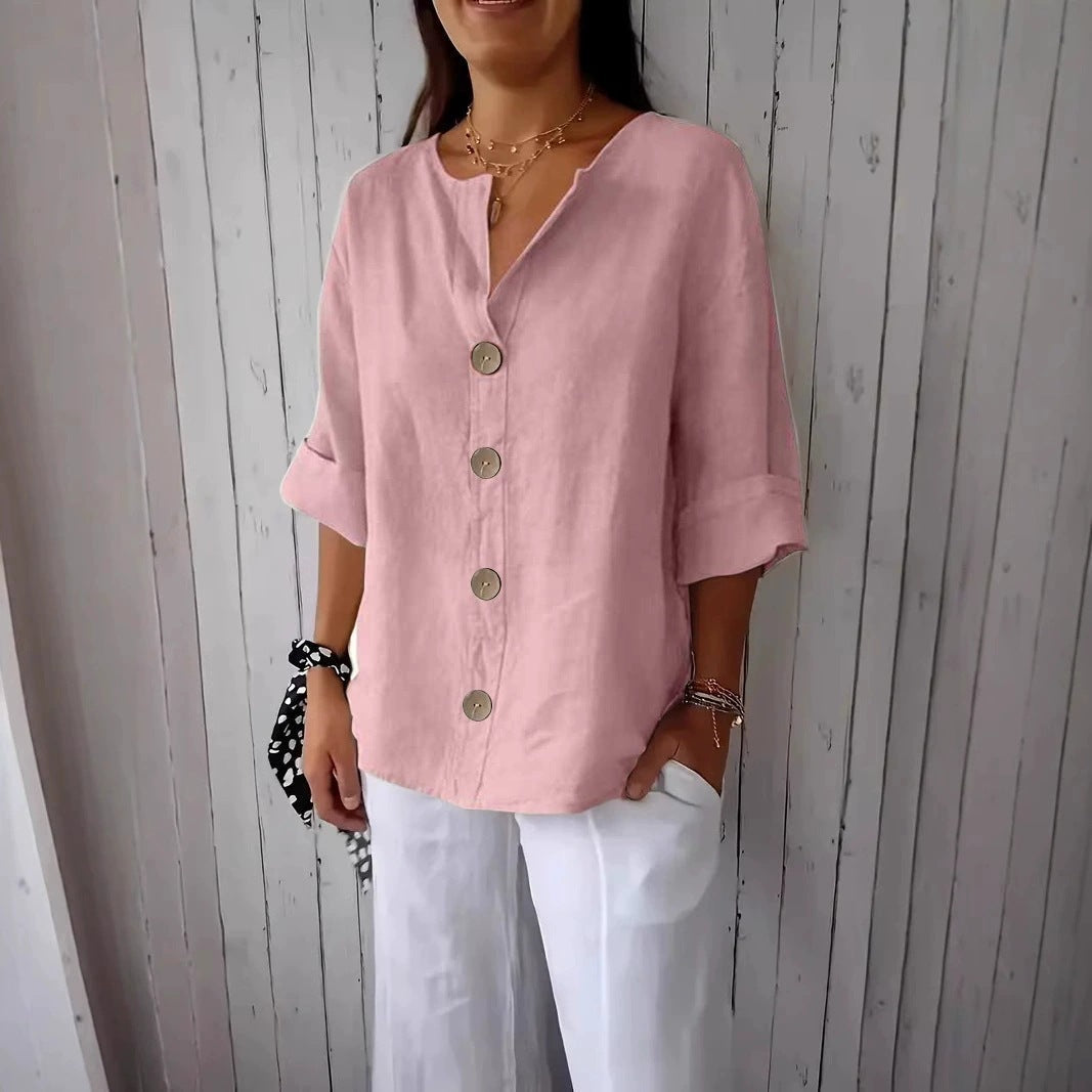 Relaxed Button-Up Blouse