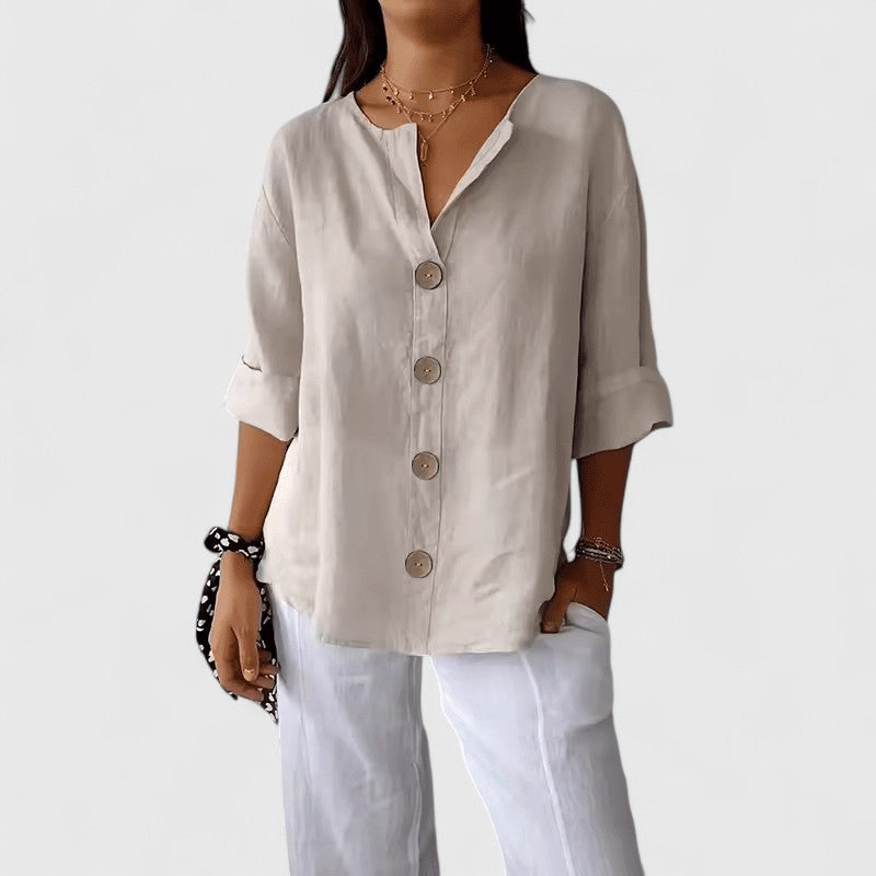 Relaxed Button-Up Blouse