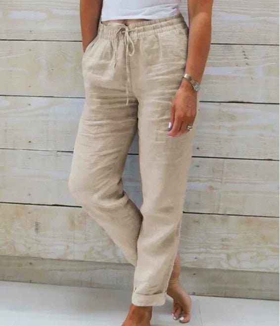 Relaxed Straight Leg Pants with Drawstring Waist