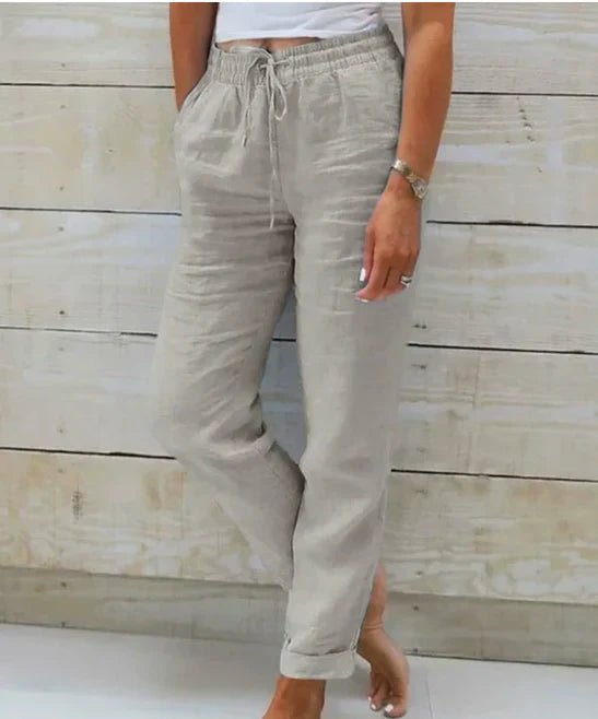 Relaxed Straight Leg Pants with Drawstring Waist