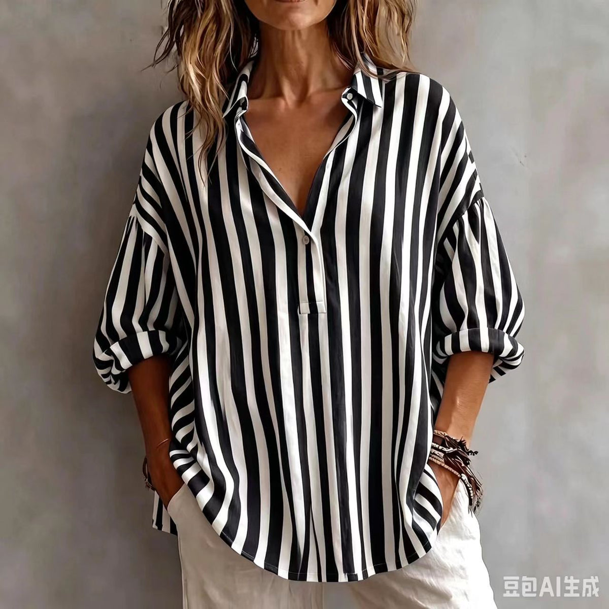 Relaxed Striped Blouse