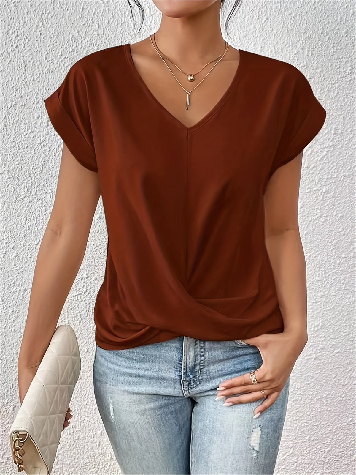 Twist Front V-Neck Top