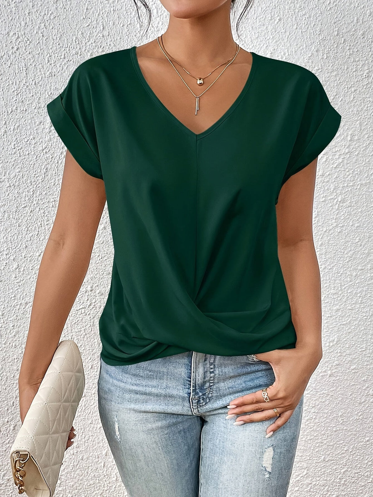 Twist Front V-Neck Top