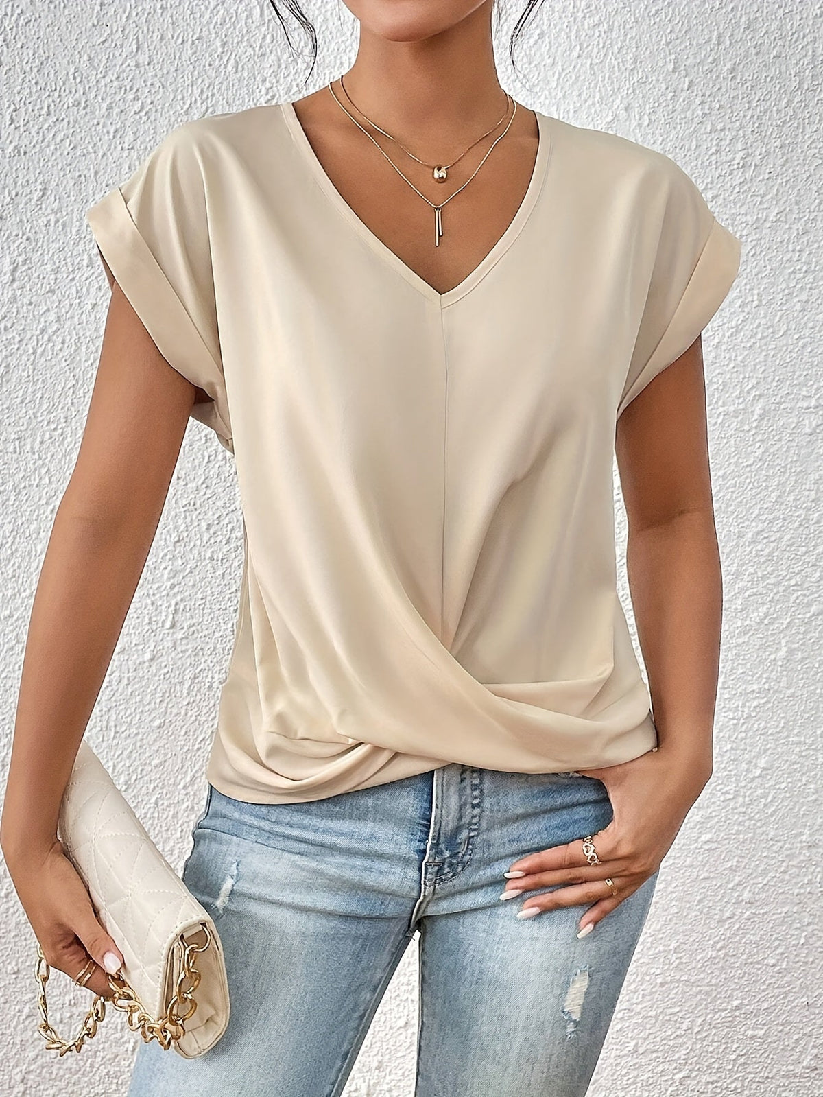 Twist Front V-Neck Top