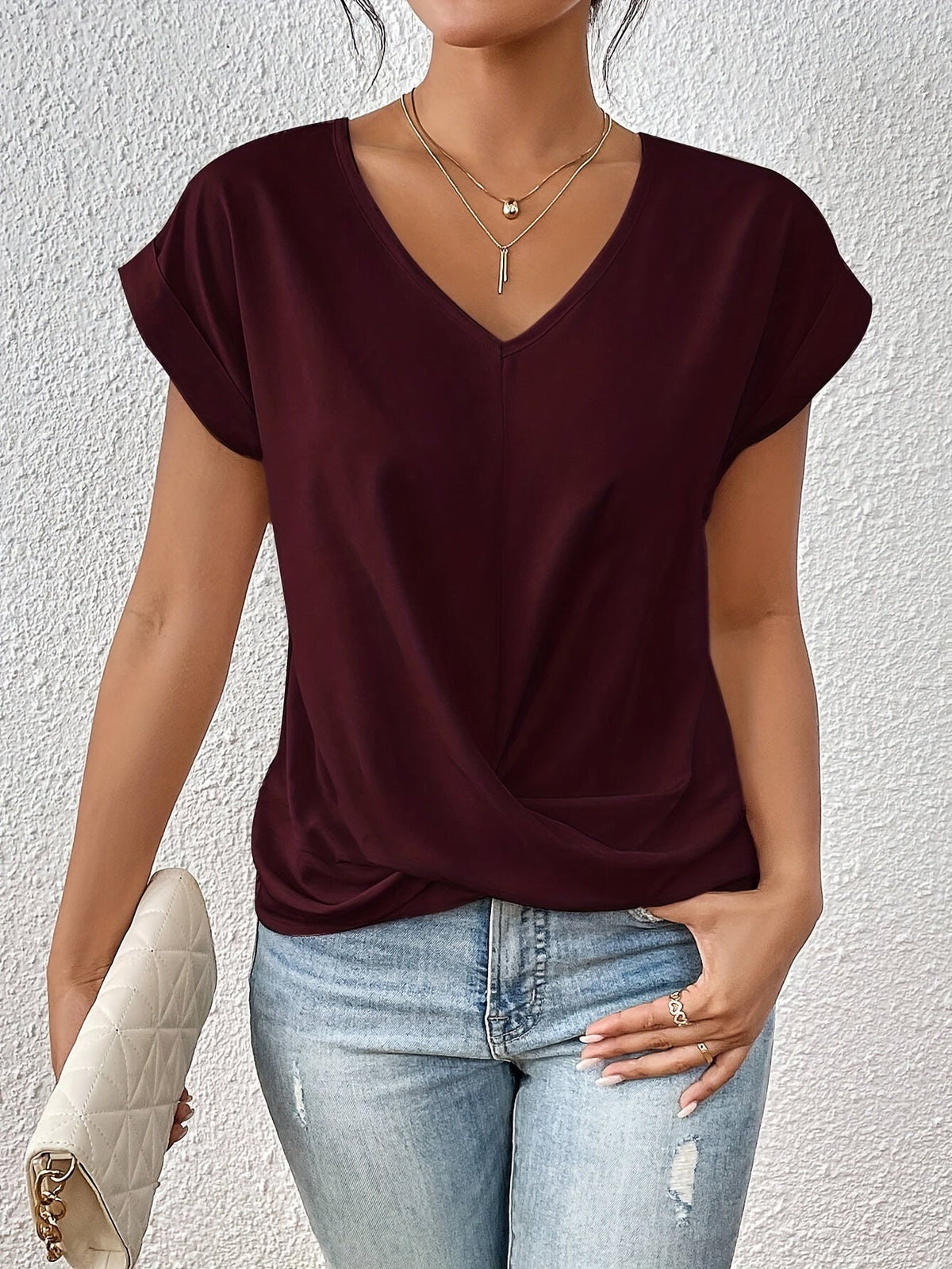 Twist Front V-Neck Top