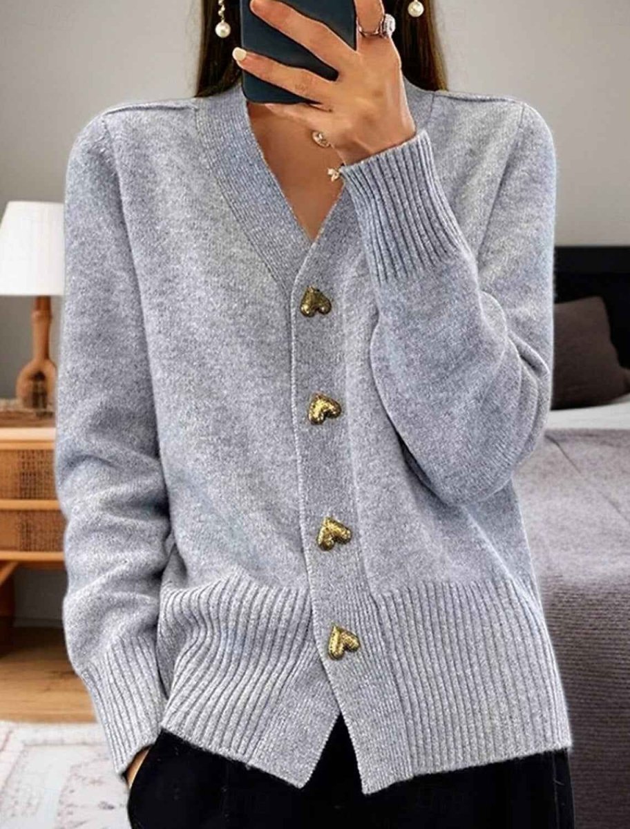 Gold Heart Button Cardigan