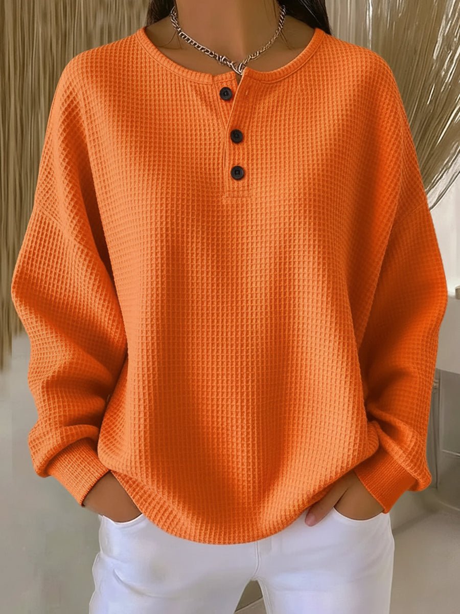 Waffle Henley Sweatshirt