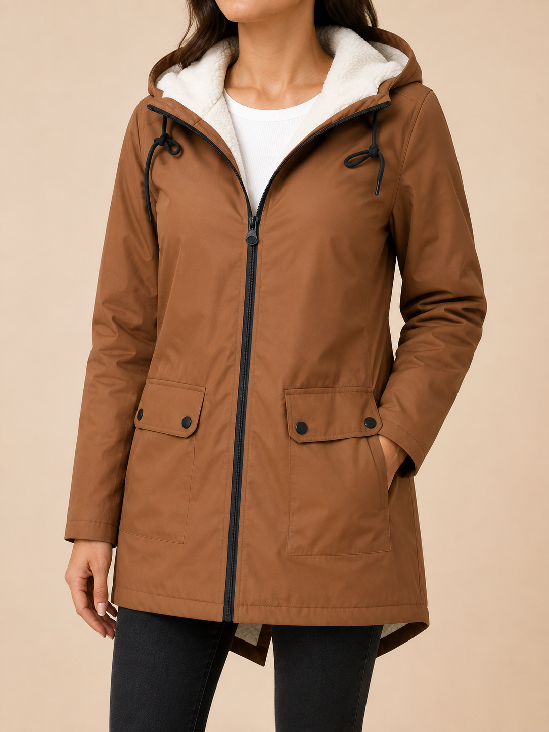 Women's Cozy Waterproof Jacket with Fleece Lining