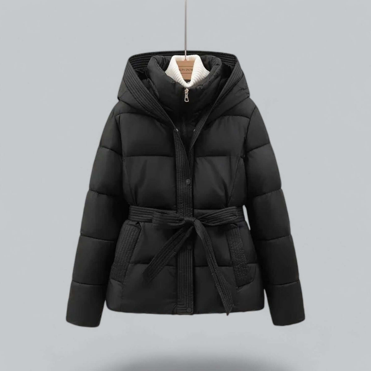 Women's Cozy Belted Winter Puffer Coat