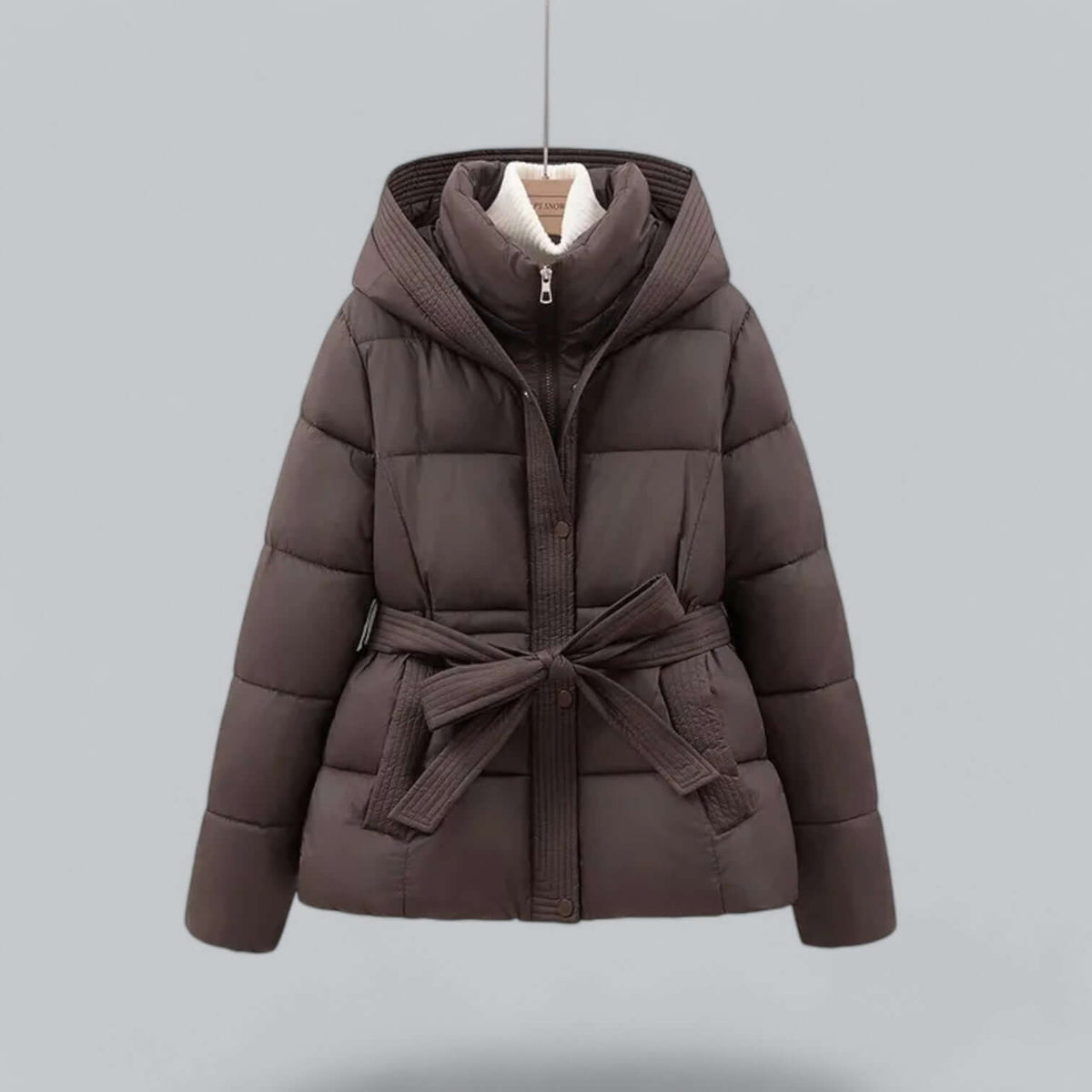 Women's Cozy Belted Winter Puffer Coat