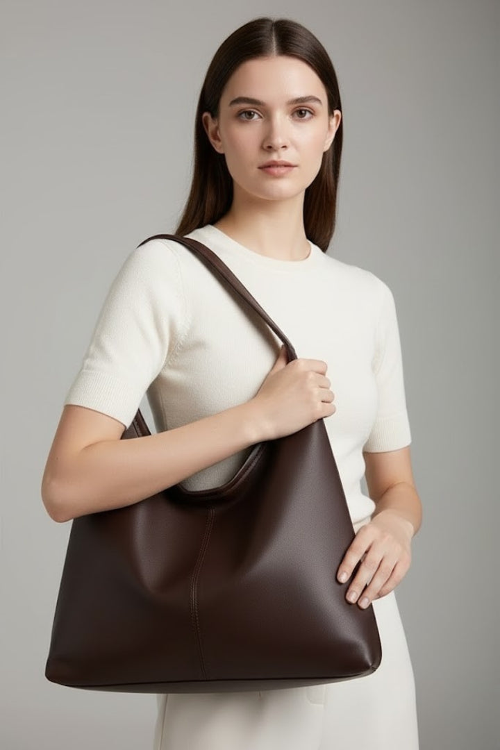 Classic Structured Tote Bag with Shoulder Straps