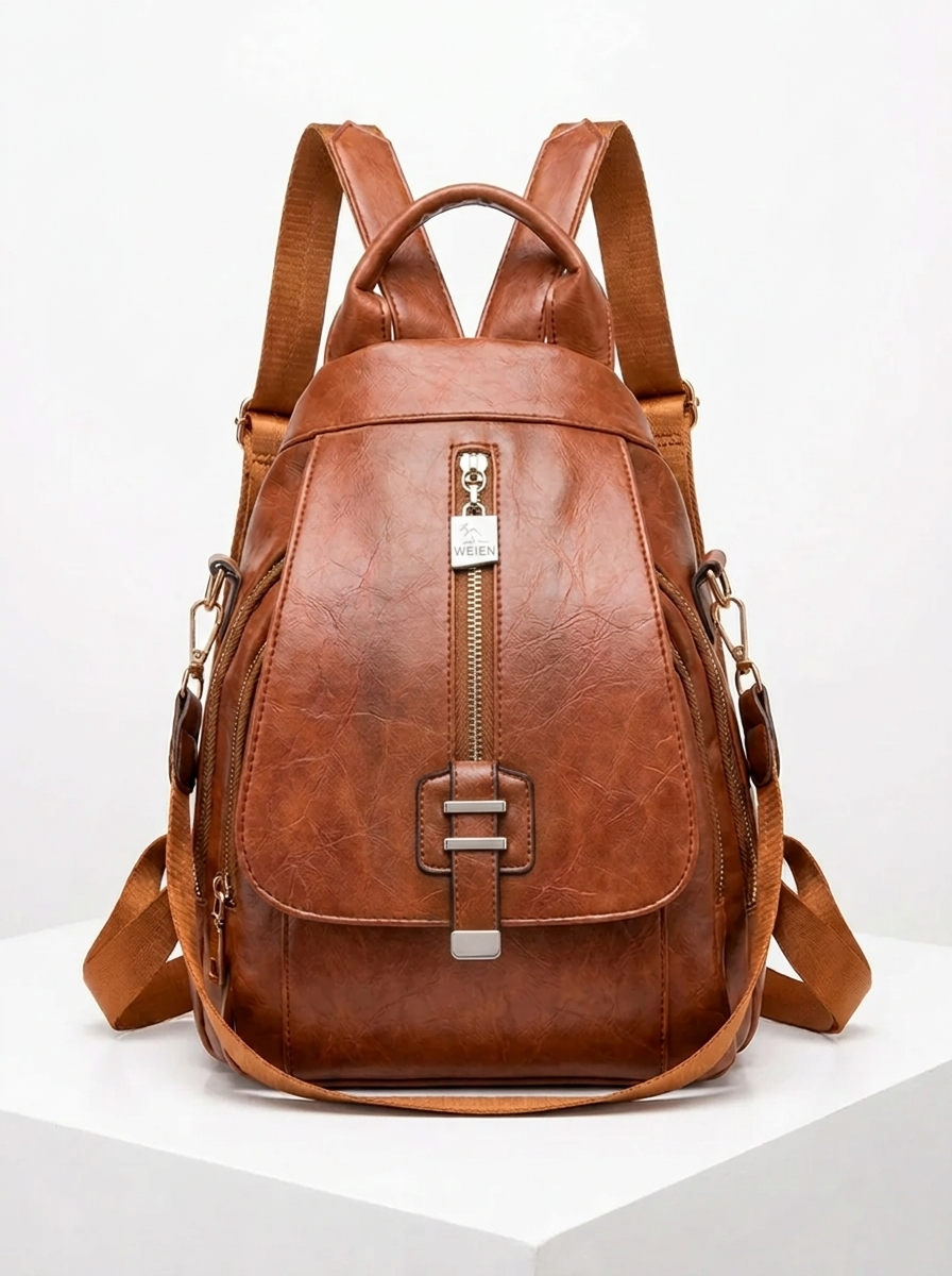 Vintage-Style Rucksack with Roomy Main Compartment