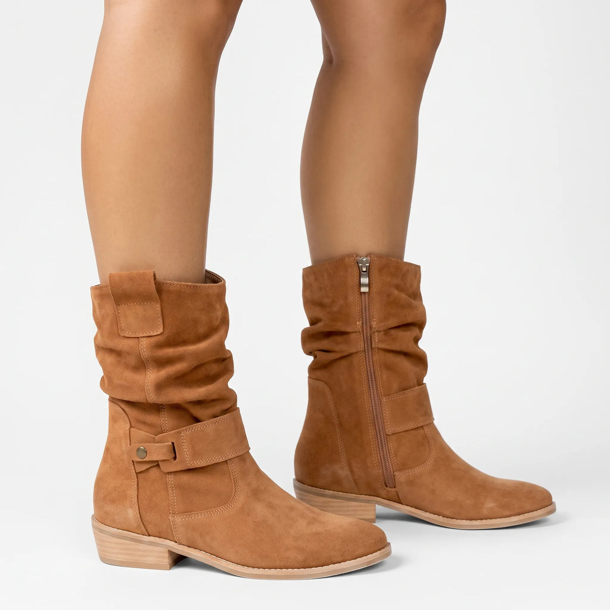 Casual Slouchy Comfort Mid-Calf Boots