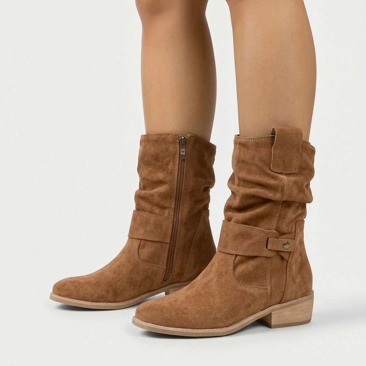 Casual Slouchy Comfort Mid-Calf Boots