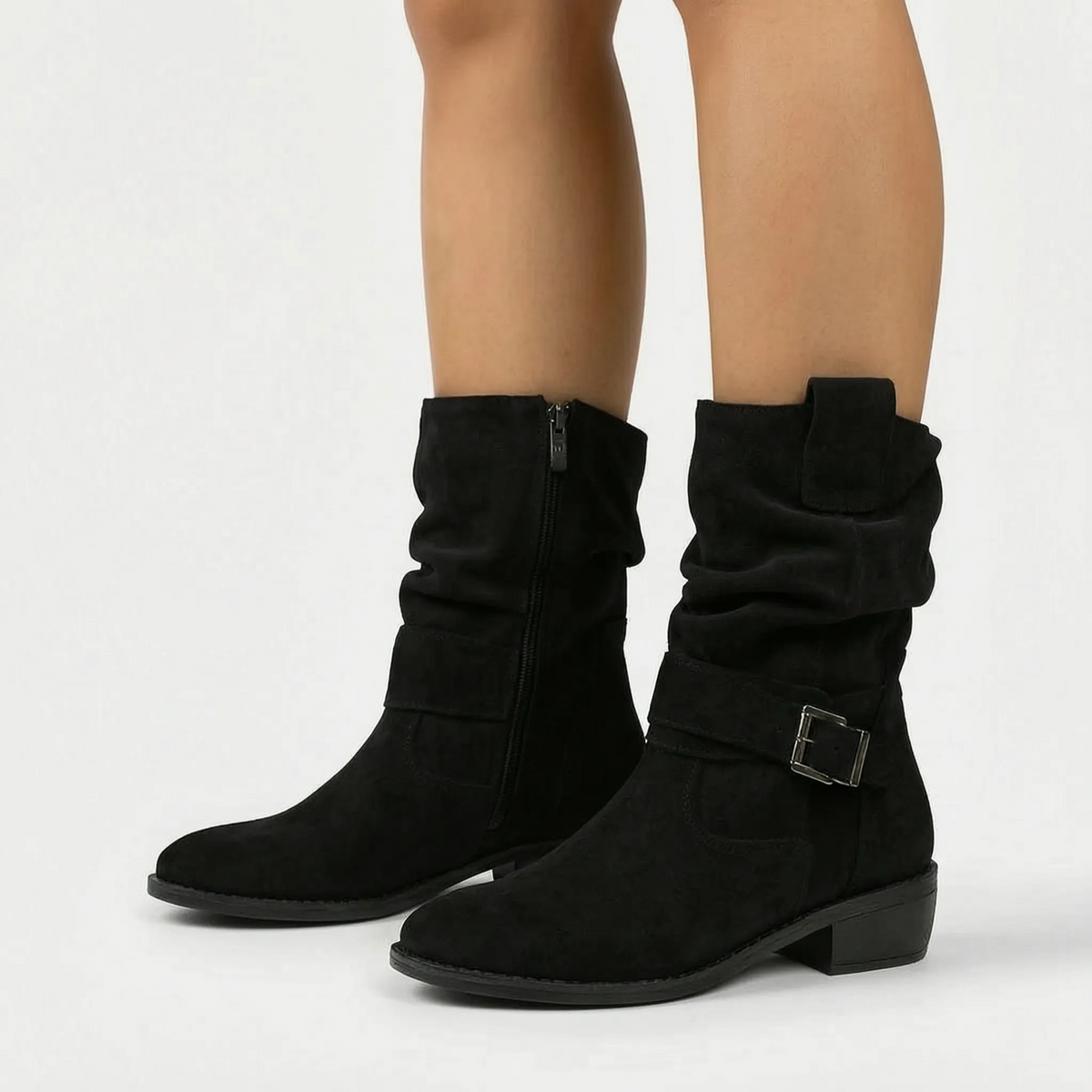 Casual Slouchy Comfort Mid-Calf Boots