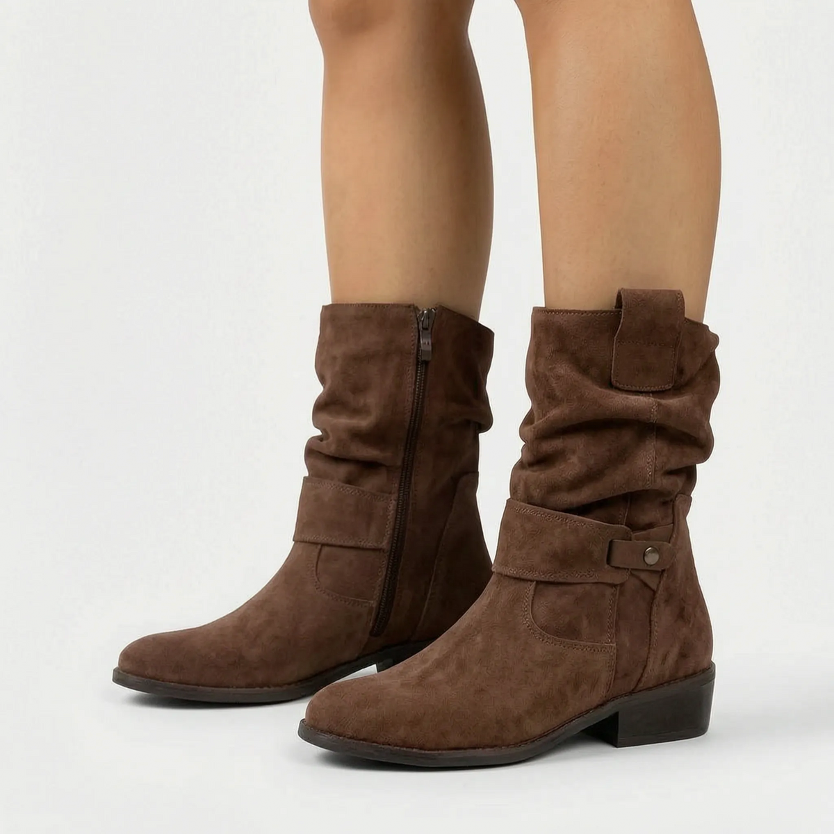 Casual Slouchy Comfort Mid-Calf Boots