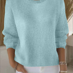 Wide Sleeve Round Neck Sweater - Green