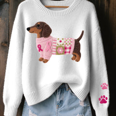 Dachshund Sweater - White