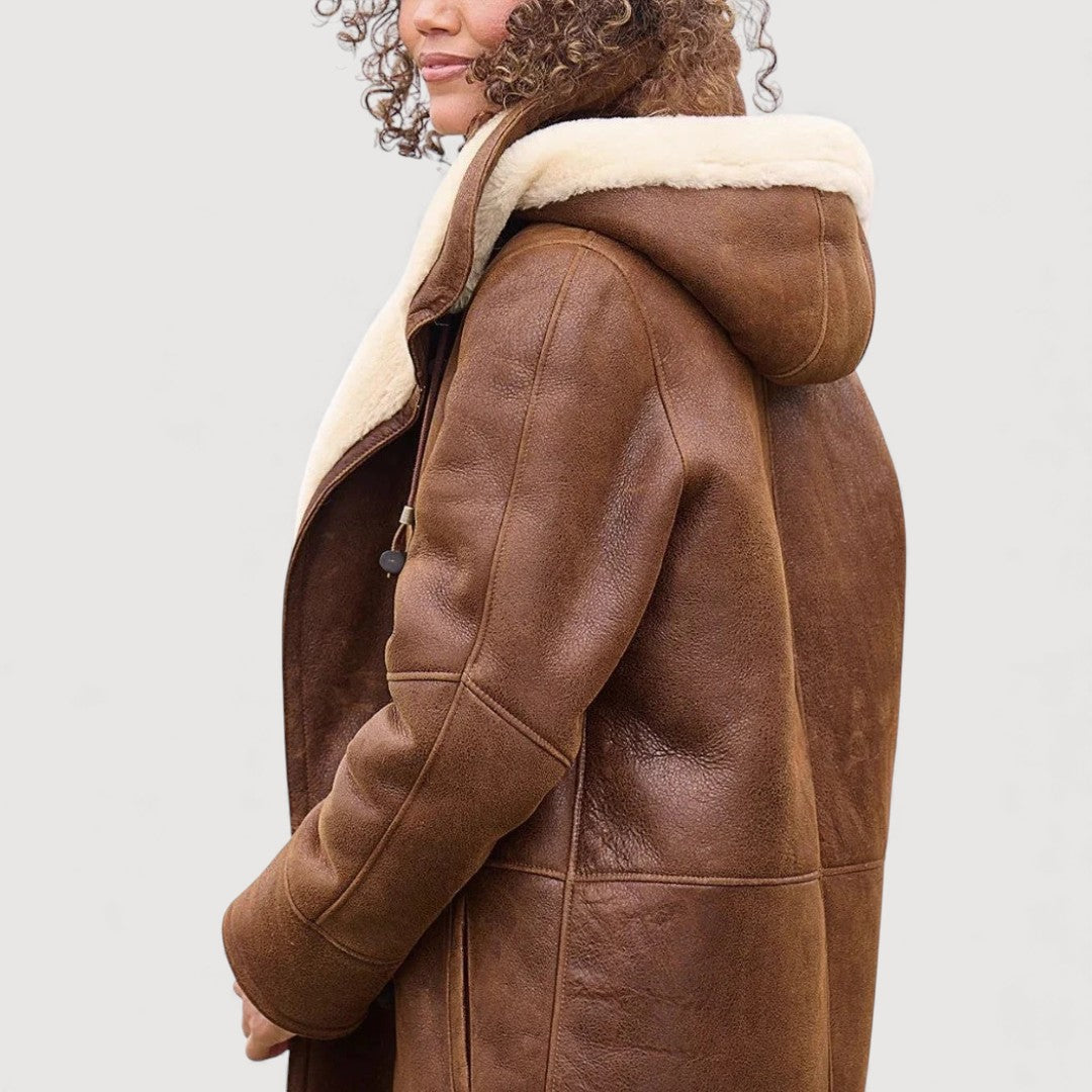 Hooded Toggle Coat with Plush Teddy Lining