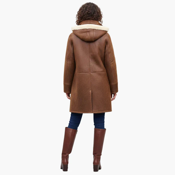 Hooded Toggle Coat with Plush Teddy Lining