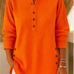 Henley Ribbed Tunic - Orange